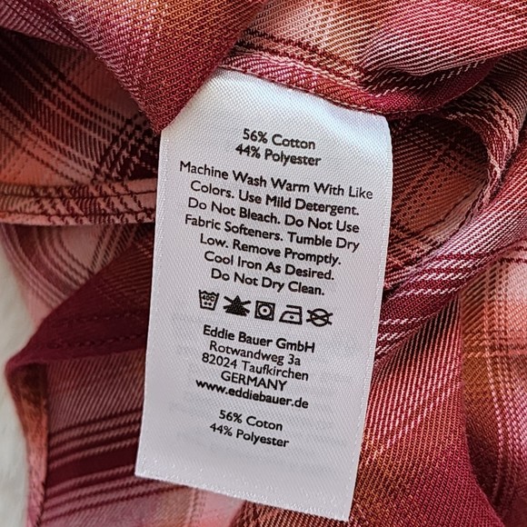 Eddie Bauer Twin Falls Vintage Rose Flannel Shirt Size Medium - Picture 8 of 9